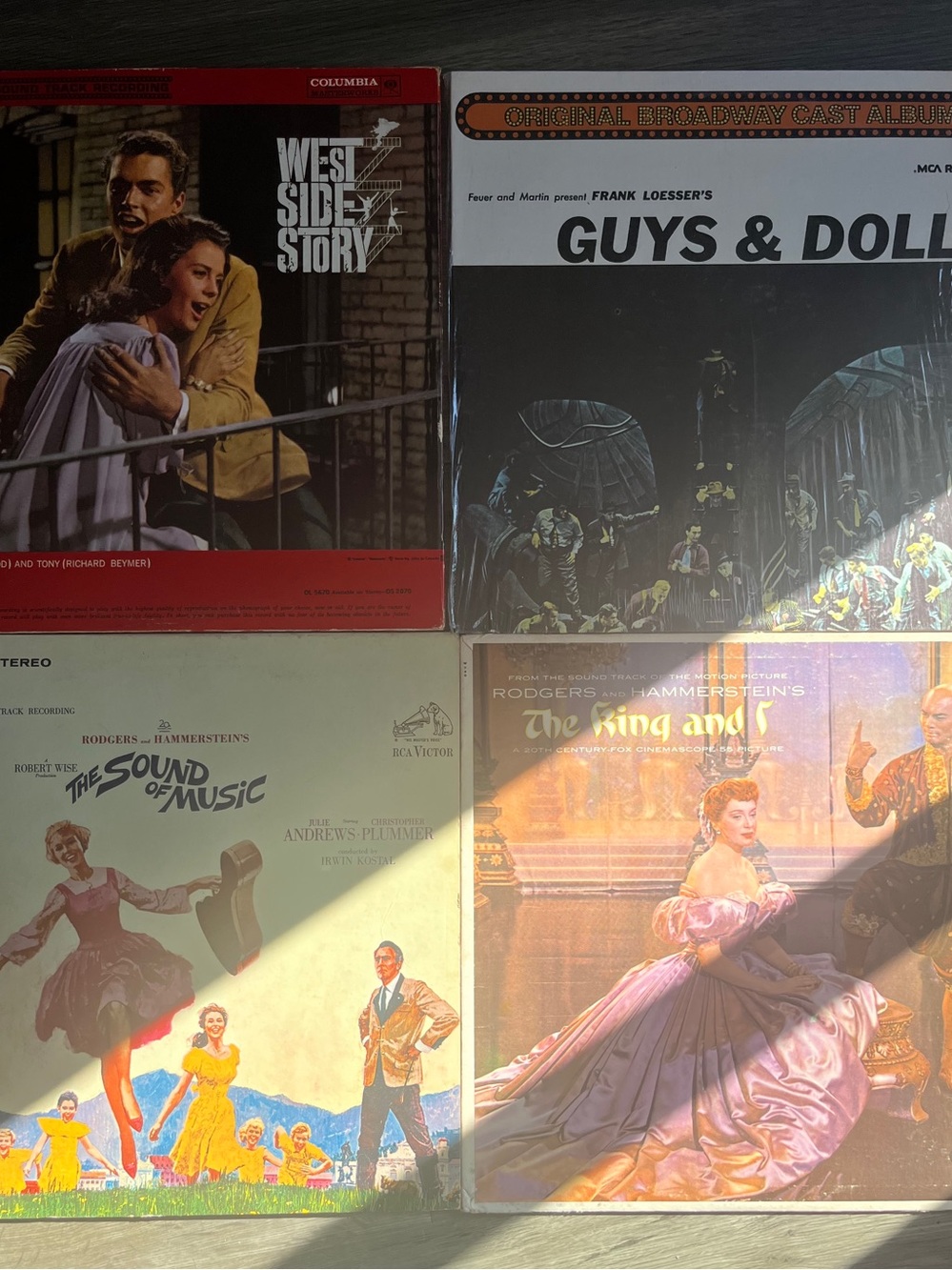 Musicals 4 los/records WestSide Story,The King and I,The Sound Of Music,Guys&Dol